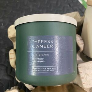 White Barn Green Cypress & Amber Candle